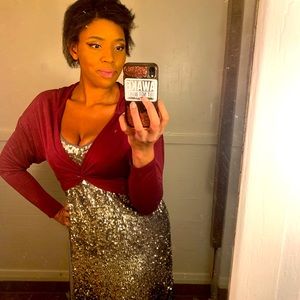 Silver dusty sequin dress with straps